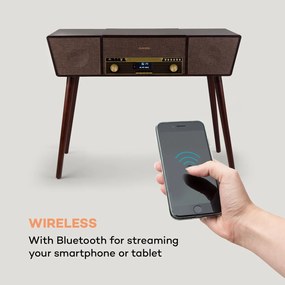 Auna Belle Epoque 1912, retró lemezjátszó, CD, BT, USB, DAB+/FM, barna