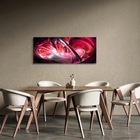 Piros fraktálos kép (120x50 cm)