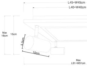 Globo 67306D2 - ULLA LED spotlámpa 4xGU10/5W + LED/24W/230V