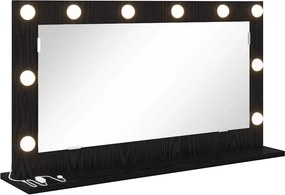 vidaXL Toalett Tükör Fekete tölgy 80 x 45 x 18 cm Üveg és mérnöki fa
