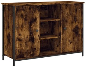 füstös tölgy színű szerelt fa tálalószekrény 100 x 35 x 70 cm