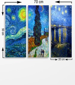 MDF0074 Van Gogh MDF falikép, 3 db-os szett