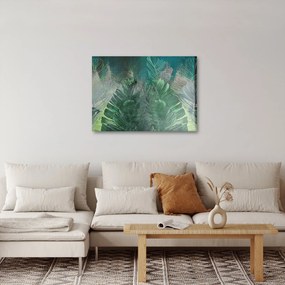Kép - Beton textúra levelekkel (70x50 cm)