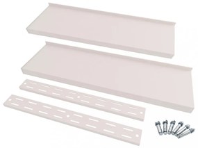 2 db kétszintes rozsdamentes acél fali polc 240 x 30 cm