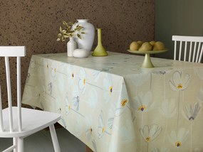 Cerata Abrosz Nem Szőtt Bőrből Bézs Nagy Virágok 130x140