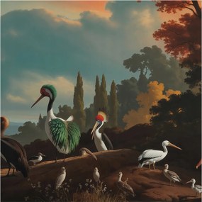 Dekoratív Fali Fotótapéta Falra Festői madarak 250x250 Ragasztó