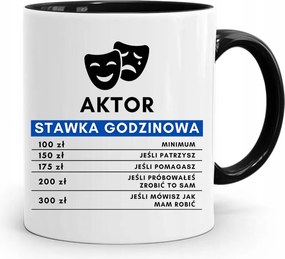 Színésznőnek Bögre Fekete Születésnapi Ajándék fényképes nyomtatással