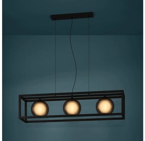 Eglo 390215 - Csillár zsinóron ARANGONA 3xE27/40W/230V füstös/fekete