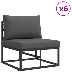 Kerti Kanapé Szett 12 pcs Fekete Fém