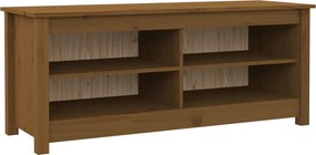 vidaXL mézbarna tömör fenyőfa cipőtároló pad 110 x 38 x 45,5 cm