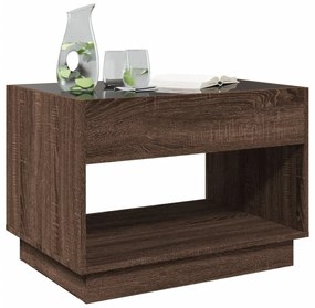 barna tölgy végtelen hatású LED-es dohányzóasztal 70x50x50 cm