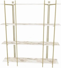 könyvespolc Moss - White, Gold