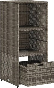 vidaXL szürke polyrattan kerti tárolószekrény 50 x 55 x 115 cm