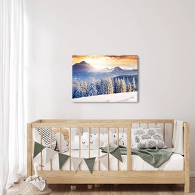 Kép - Hegyi táj télen (70x50 cm)