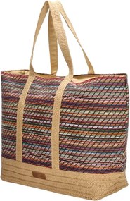 Bézs-fekete nagy mintás strandtáska „Jelly”