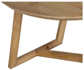 Natúr színű mangófa kerek dohányzóasztal ø 60 cm Mao – Ixia