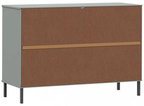 OSLO szürke tömör fa tálalószekrény fém lábakkal 113x40x77 cm