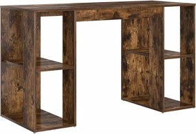 vidaXL Asztal polcokkal Füstölt tölgy 130 x 50.5 x 75 cm Faanyag