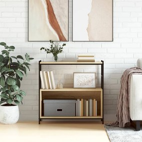 sonoma tölgy színű szerelt fa és vas könyvespolc 80x30x78,5 cm