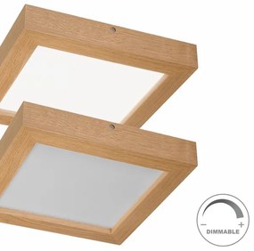 Brilagi-LED Dimmelhető lámpa WOODY FRAME LED/24W/230V tölgy 30x30 cm IP44 + távirányító