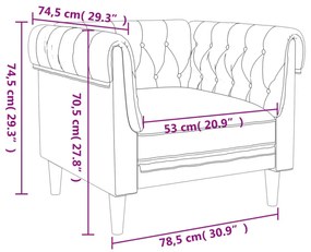 világosszürke szövet Chesterfield kanapé