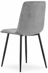 Világosszürke bársony szék KARA fekete lábakkal