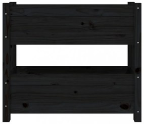 fekete tömör fenyőfa növénytartó 77x25x66 cm
