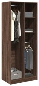 barna tölgy színű szerelt fa ruhásszekrény 80 x 50 x 200 cm