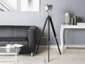 Háromlábú fekete fa állólámpa 143 cm ALZETTE Beliani