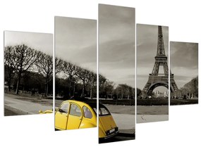Eiffel torony és a sárga autó kép (150x105 cm)