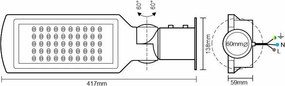 NEDES LSL322HS Utcai LED Lámpa érzékelővel 50W / 4000K