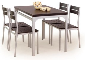 Malcolm étkezőgarnitúra 4+1, wenge / ezüst