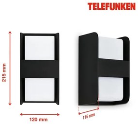 Telefunken 321005TF - Kültéri fali lámpa 1xE27/12W/230V IP44 fekete