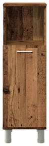 Fürdőszobaszekrény régi fa 30x30x95 cm gépelt fa