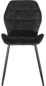 Krzesło LUCKY Czarne Welurowe