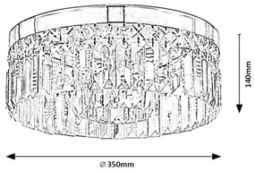 Rabalux 75036 - Fürdőszobai mennyezeti lámpatest SYBIL 6xG9/28W/230V IP44