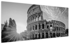 Kép - Colosseum Rómában, fekete-fehér (120x50 cm)