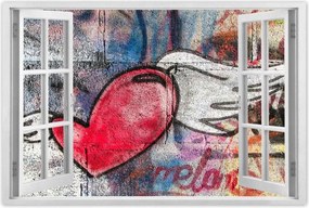 Poszterek 90x60 Szív graffiti