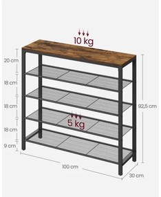 DAVOR cipőtároló barna/fekete