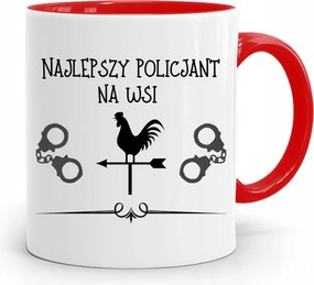 Piros Bögre A Legjobb Vidéki Rendőrnek, fényképes nyomattal