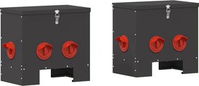 vidaXL Csirke etető 2 pcs Fekete 40,5 x 25 x 38 cm