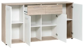 Komód JACKY 3 tölgy / fehér - 
            fehér
            tölgyfa
          , 
            Laminált és mások
          , 
            85
          x
            35
          x
            160
          cm