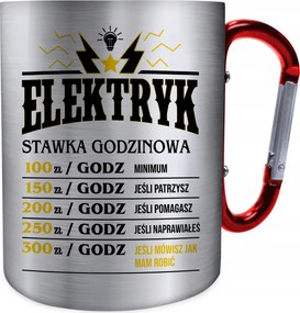 Fém Bögre Karabinerrel Ajándék Villanyszerelő Óradíj