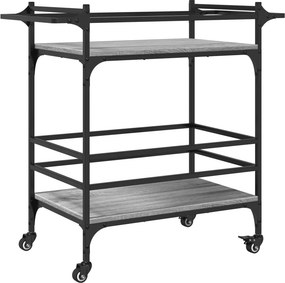 vidaXL szürke sonoma szerelt fa zsúrkocsi 82 x 40 x 78,5 cm