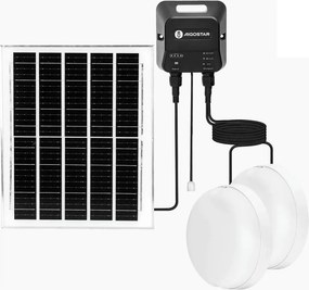 Aigostar - Napelemes LED lámpa 2xLED/70W/12V 12000 mAh 6500K átm. 20,5 cm