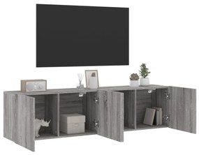 2 db szürke sonoma színű fali TV-szekrény 80 x 30 x 41 cm