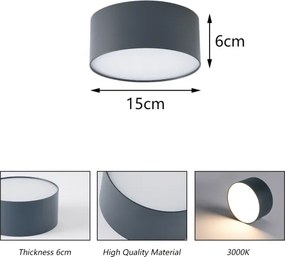 Brilagi - LED fürdőszobai mennyezeti lámpa FORIS LED/20W/230V átm. 15 cm antracit IP44