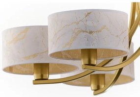 Jupiter 2098 - Láncos csillár ARTHUR 6xE27/15W/230V fehér/arany/márvány dekor