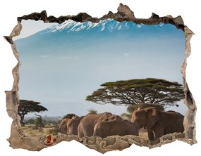 Fali matrica lyuk a falban Elefántok kilimandzsáró nd-k-100418826