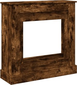 vidaXL füstös tölgy színű szerelt fa kandallóburkolat 90 x 30 x 90 cm